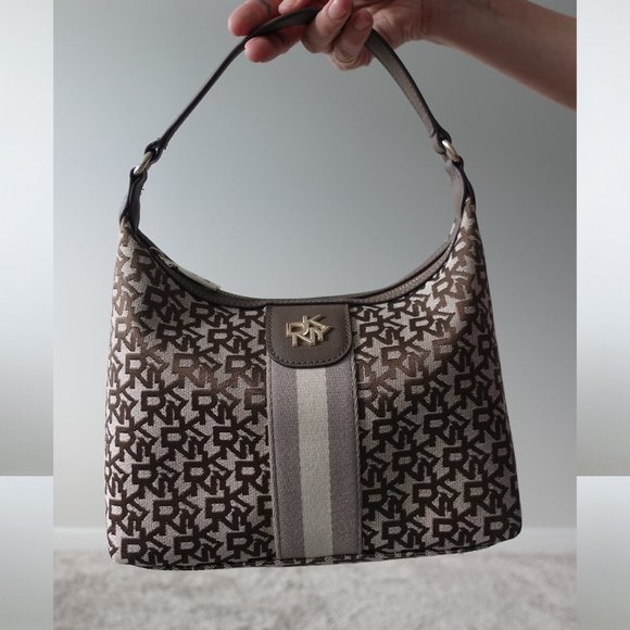 DKNY All Over Monogram Print Shoulder Bag - Picture 6 of 14